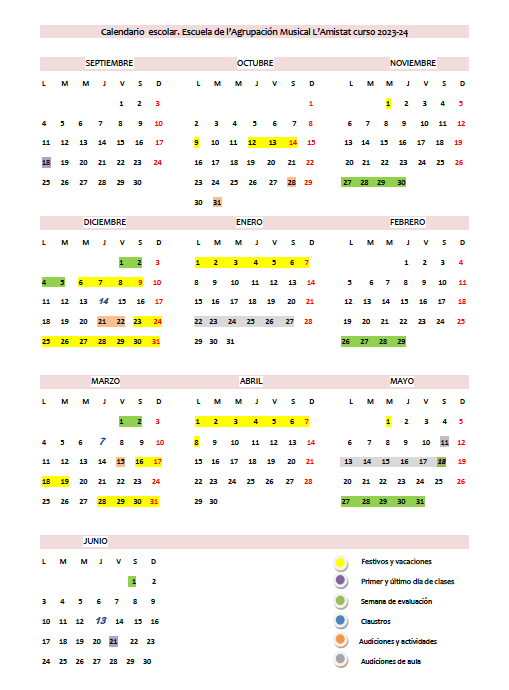 Calendario 2023-2024